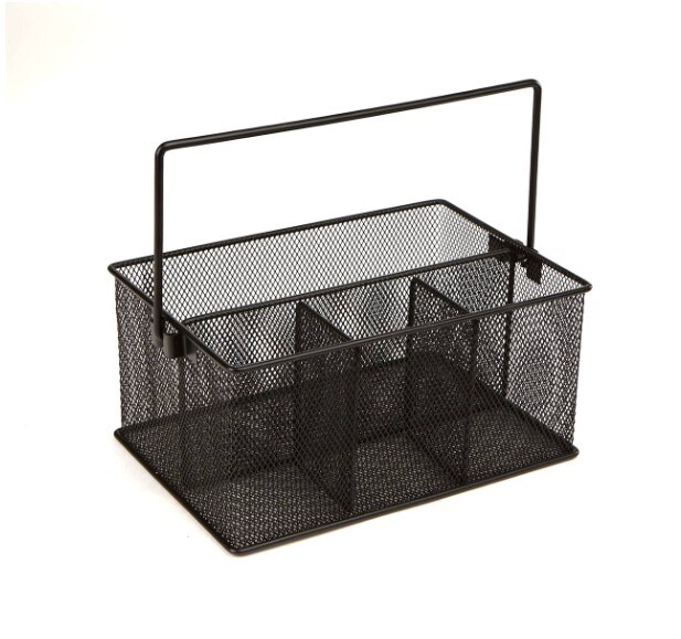 Black Mesh Storage Basket Organizer