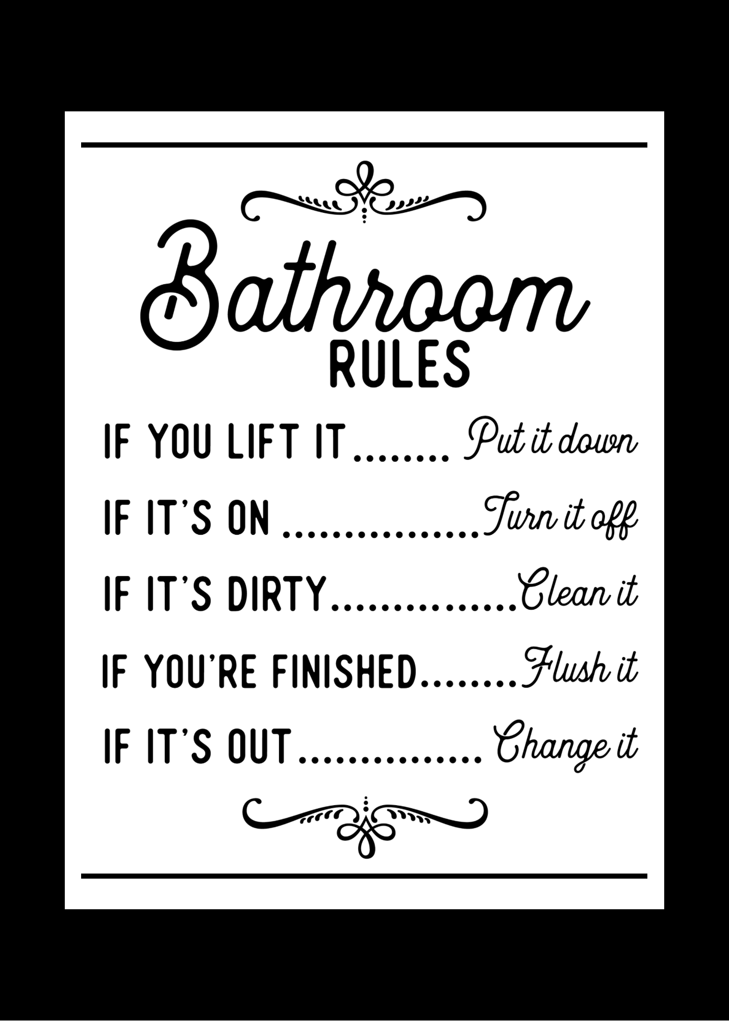 Bathroom Rules Funny Sayings Poster, Word Art, Pictures and Signs with Mat and Board | MakerPlace by Michaels bathroom-rules-funny-sayings-poster-word-art-pictures-and-signs-with-mat-and-board-makerplace-by-michaels