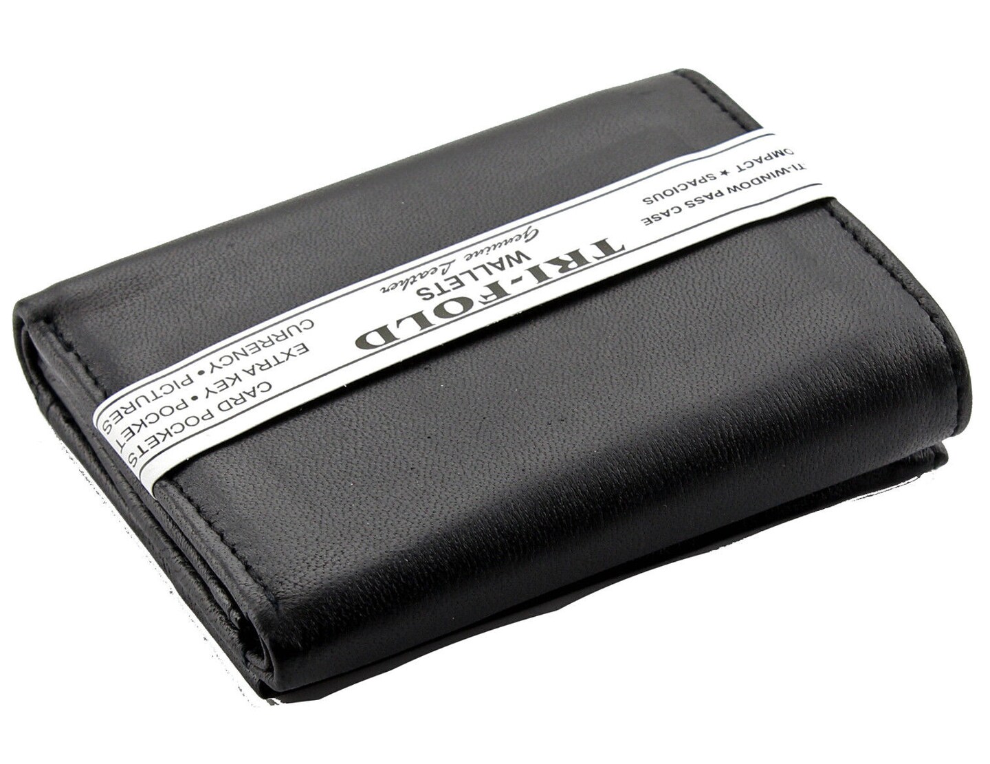 Kitcheniva Men&#x27;s Black Genuine Leather Trifold Wallet