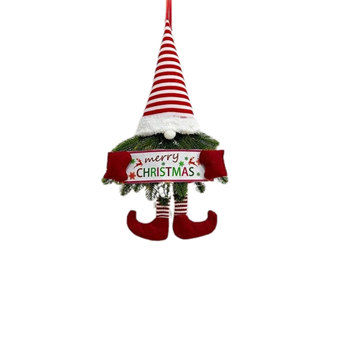 Creative Hanging Christmas Wreath Santa Gnome Decor