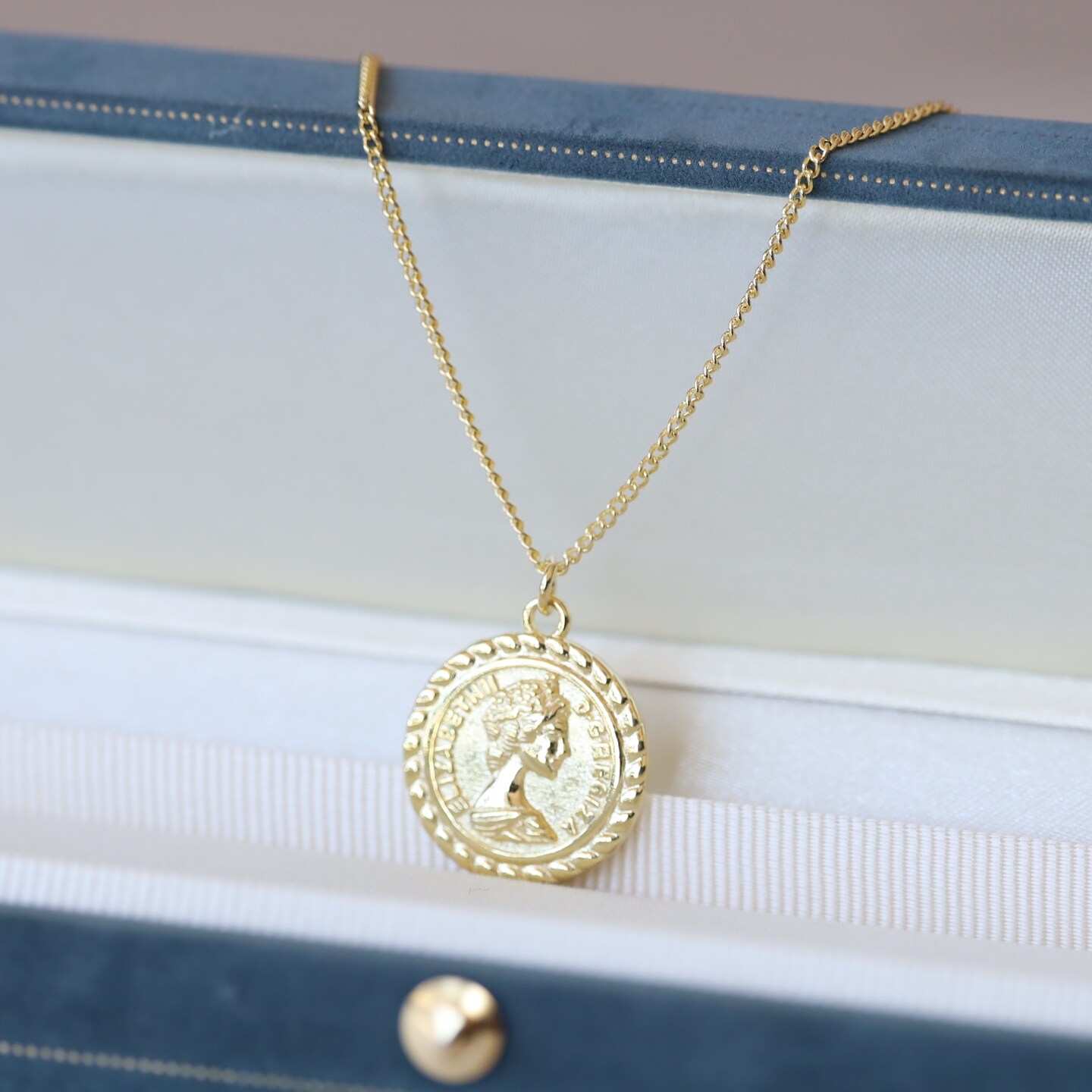 Gold angel on sale coin necklace