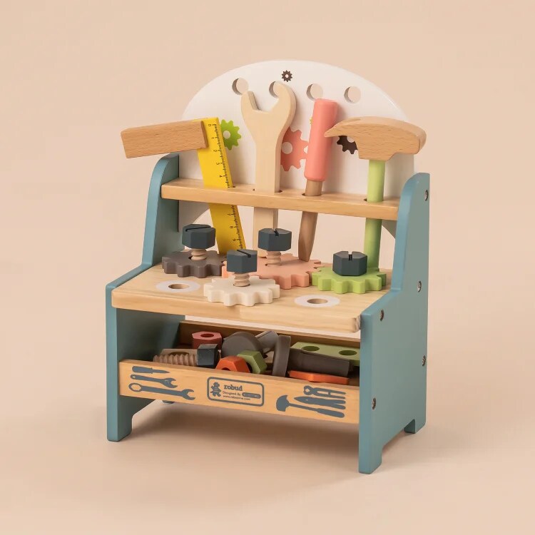 ROBUD Mini Wooden Play Tool Workbench Set WG201