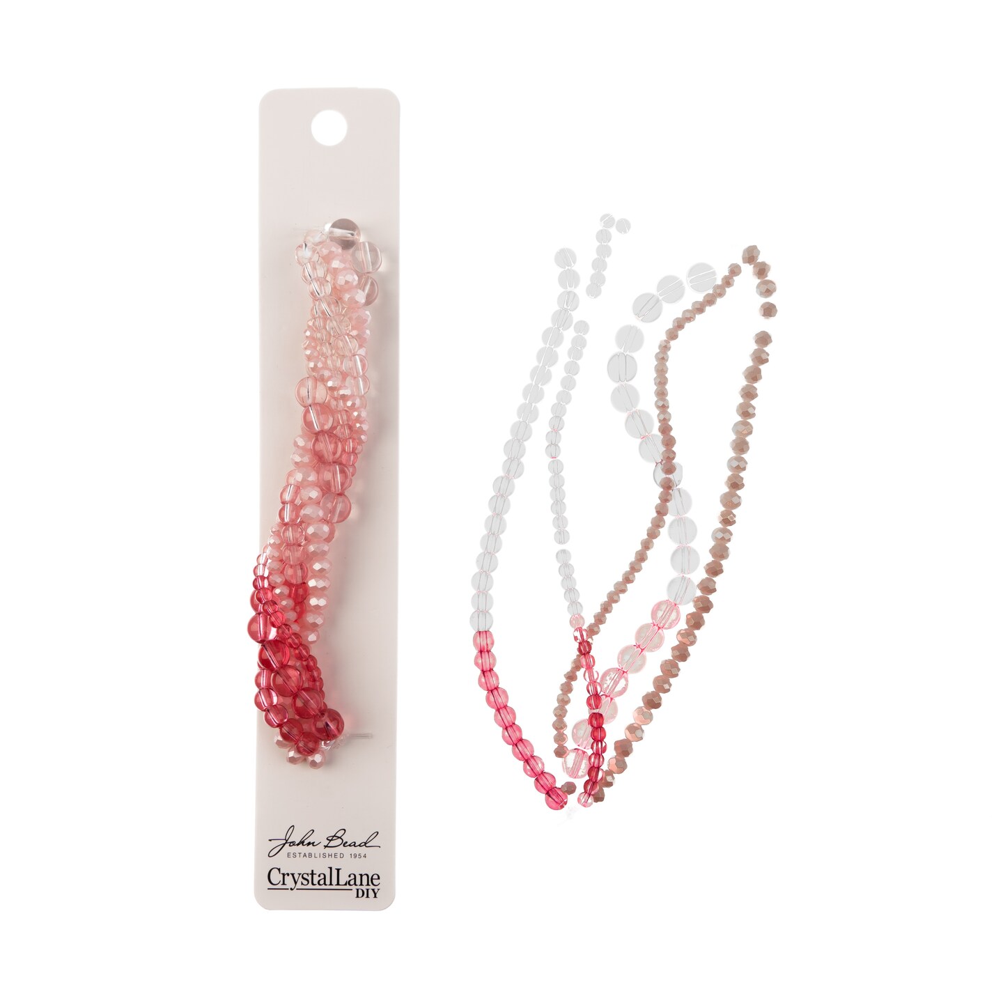 Crystal Lane DIY Pink Twilight Twisted Glass & Pearls Beads, 5 Strands