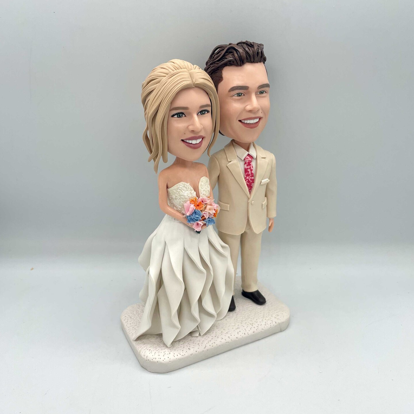 Fully custom funny wedding cake topper for anniversary outlet bobbleheads custom made gifts personalized bobble heads for parents beer cake toppers