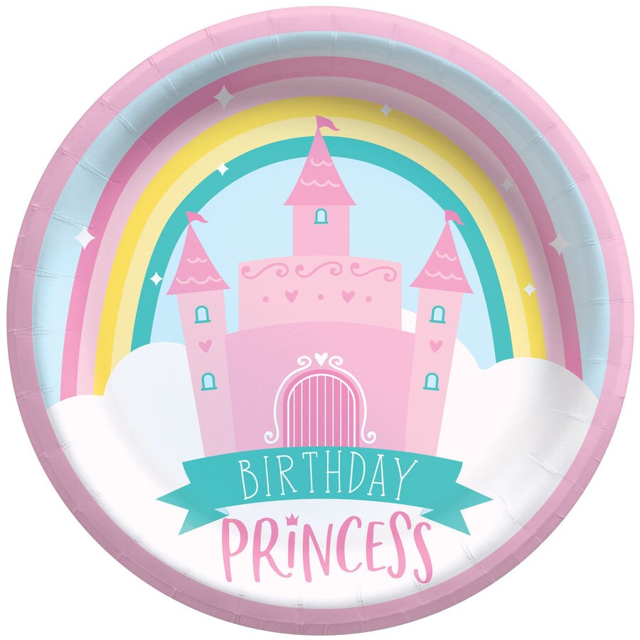 Princess Castle Birthday 6.75&#x22; Plates, 8ct