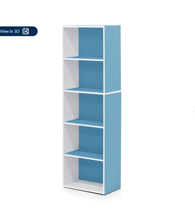 5-Tier Color Reversible Open Shelf Bookcase