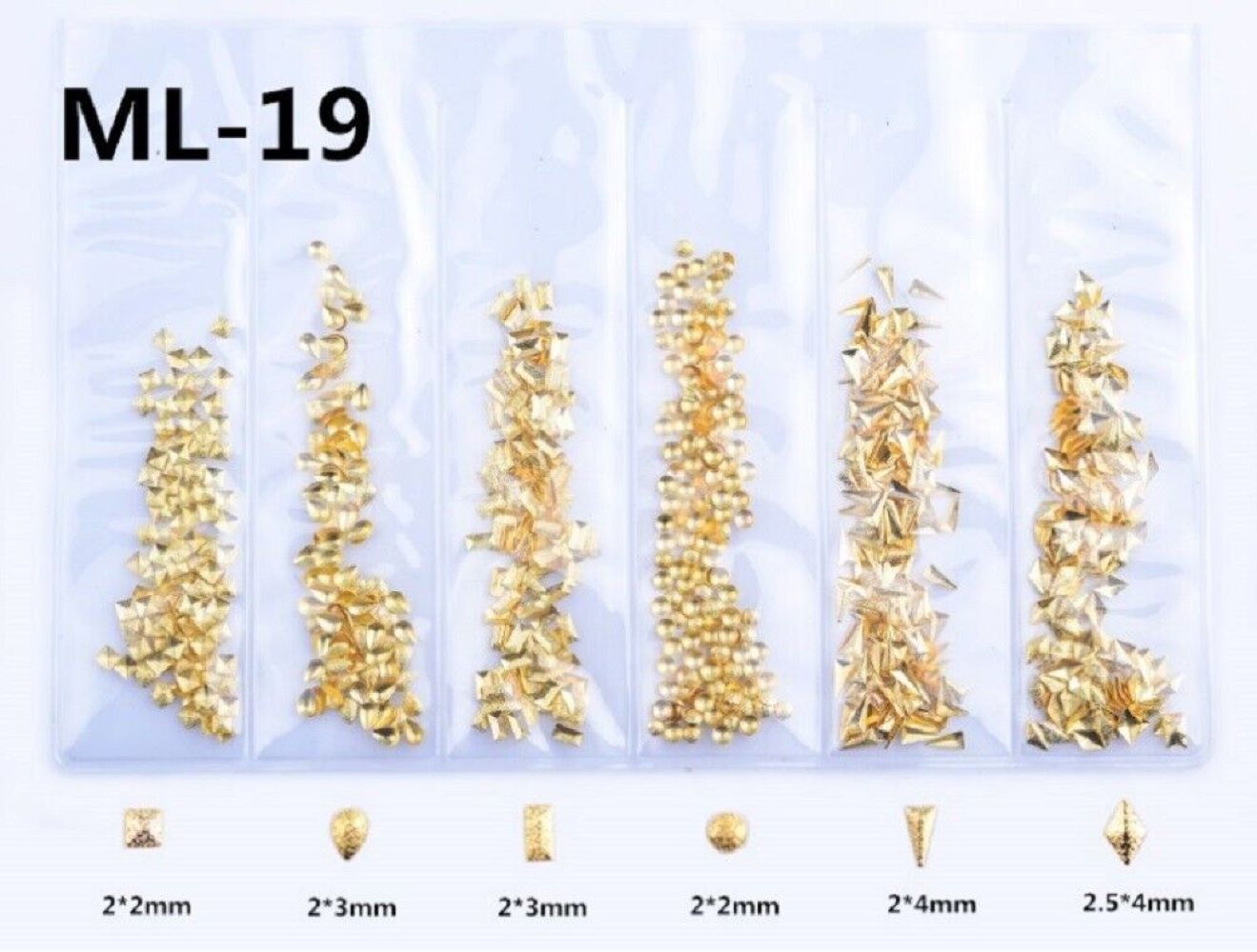 Kitcheniva 3D Ocean Rivets Gold Rhinestones Nail Art Decoration