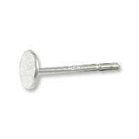 JewelrySupply Sterling Silver 4mm Flat Padded Earring Posts (1 Pair of Sterling Silver Padded Post Earrings)