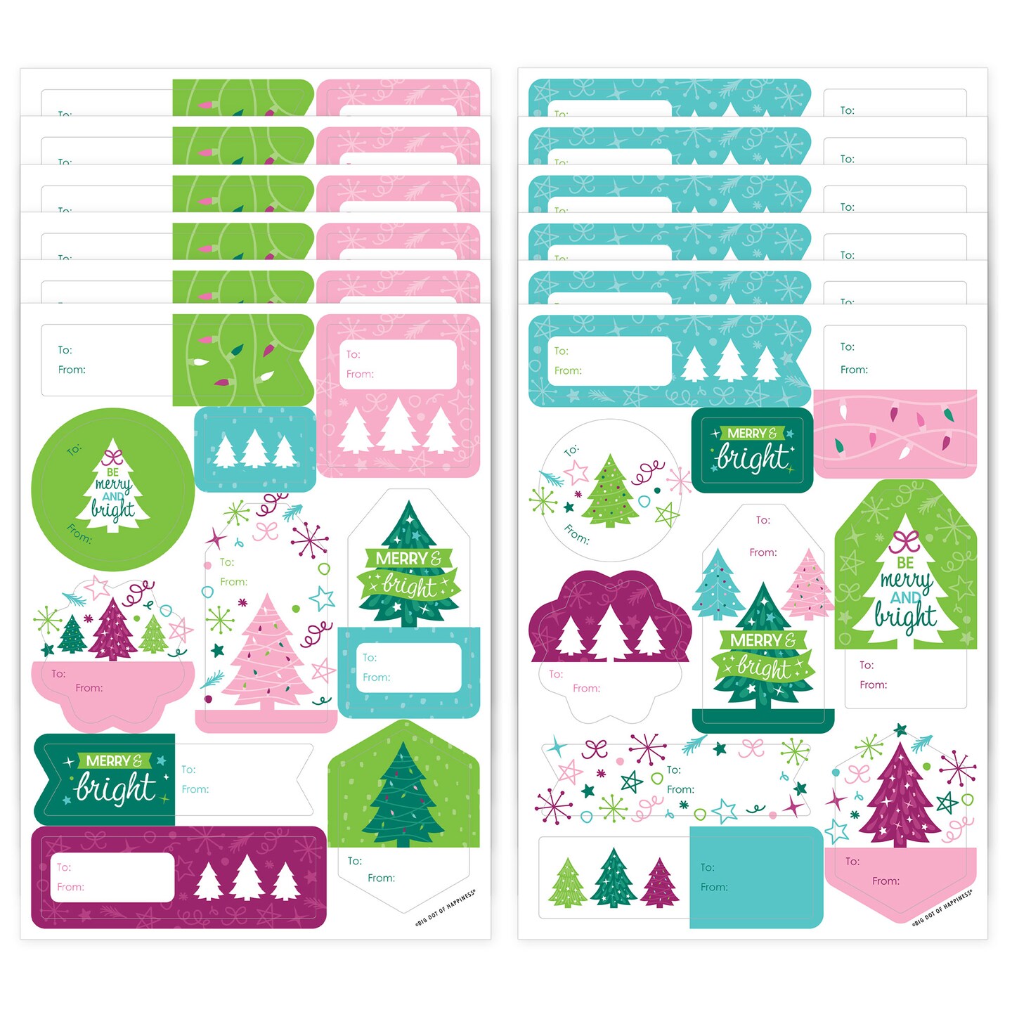 Paper Craft Gift Labels 120 Ea, Christmas