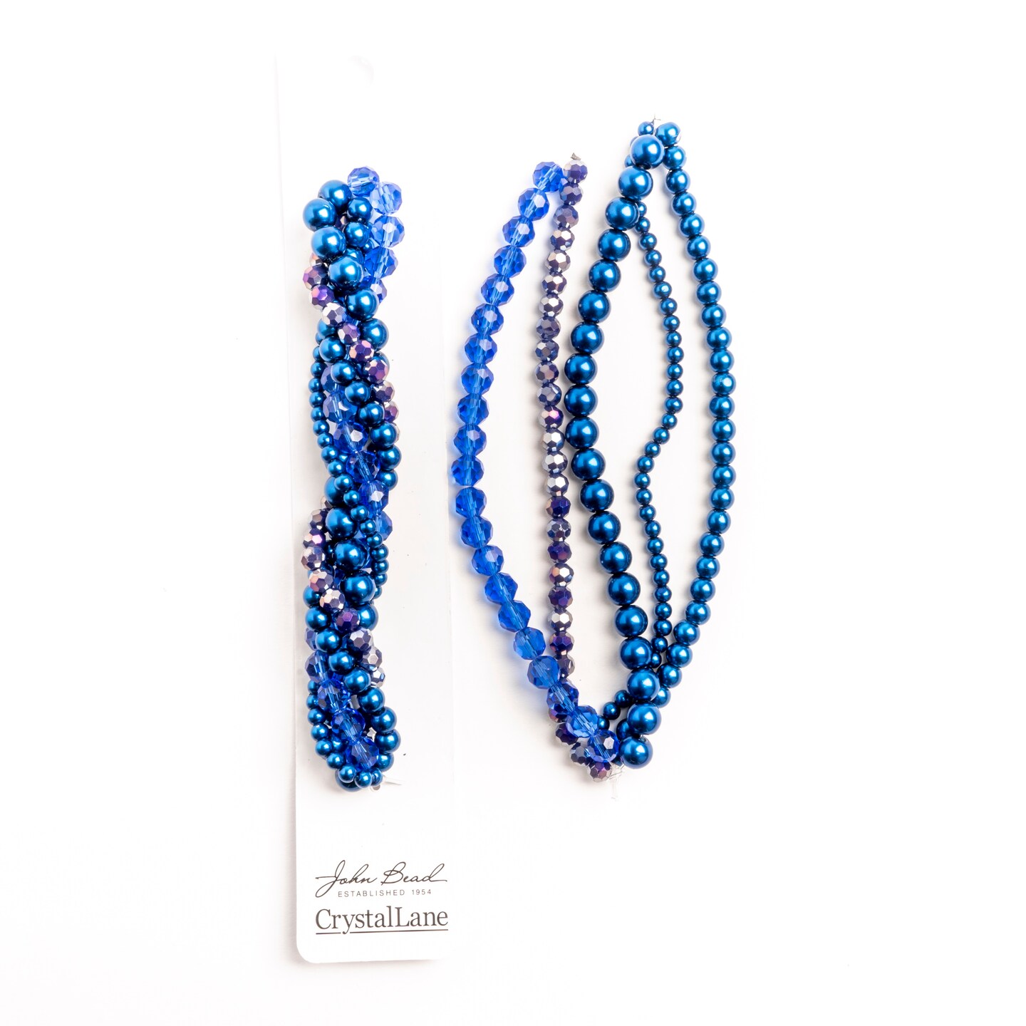 Crystal Lane DIY Siberian Squill Twisted Glass & Pearls Beads, 5 Strands