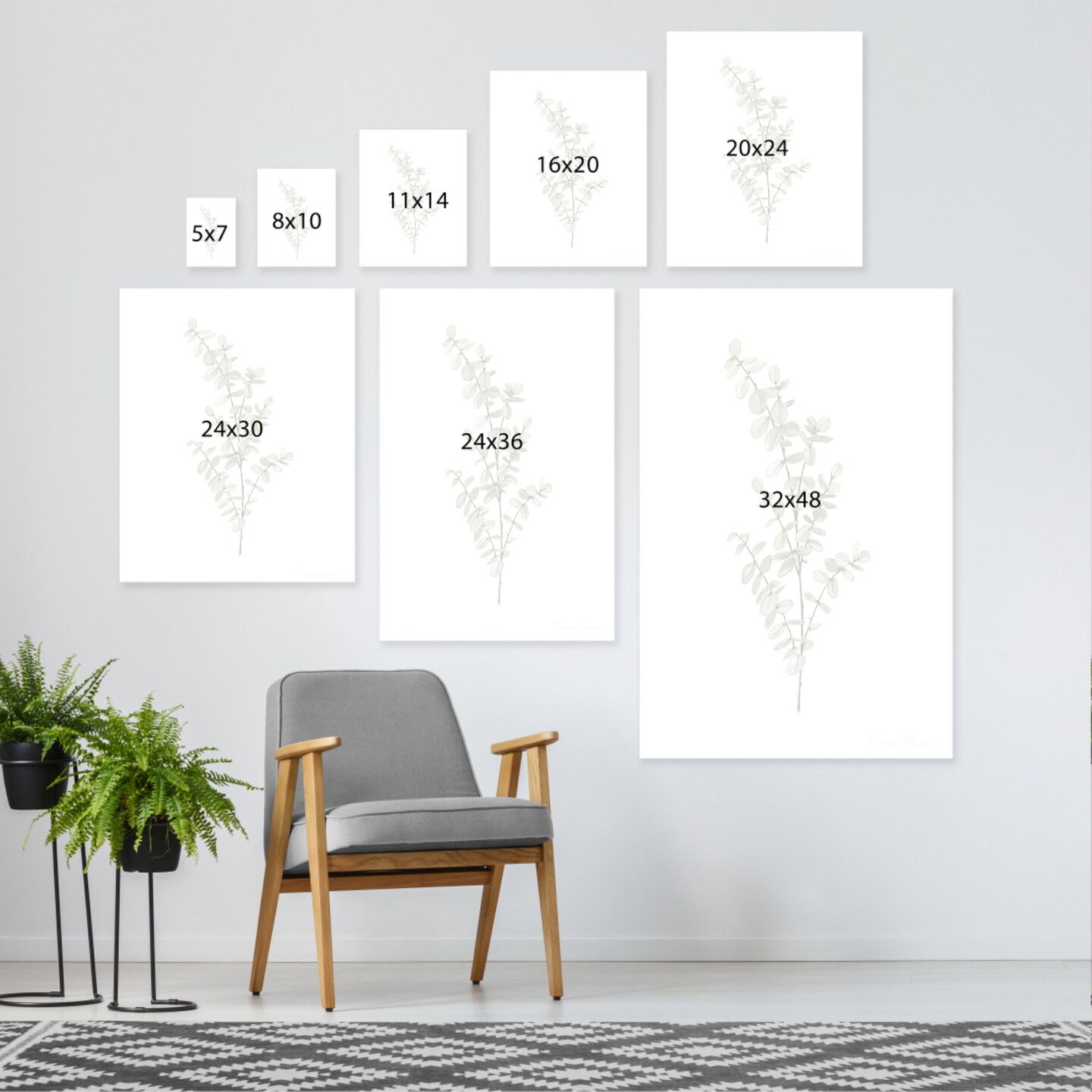 Baby Blue Eucalyptus by Shealeen Louise  Gallery Wrapped Canvas - Americanflat