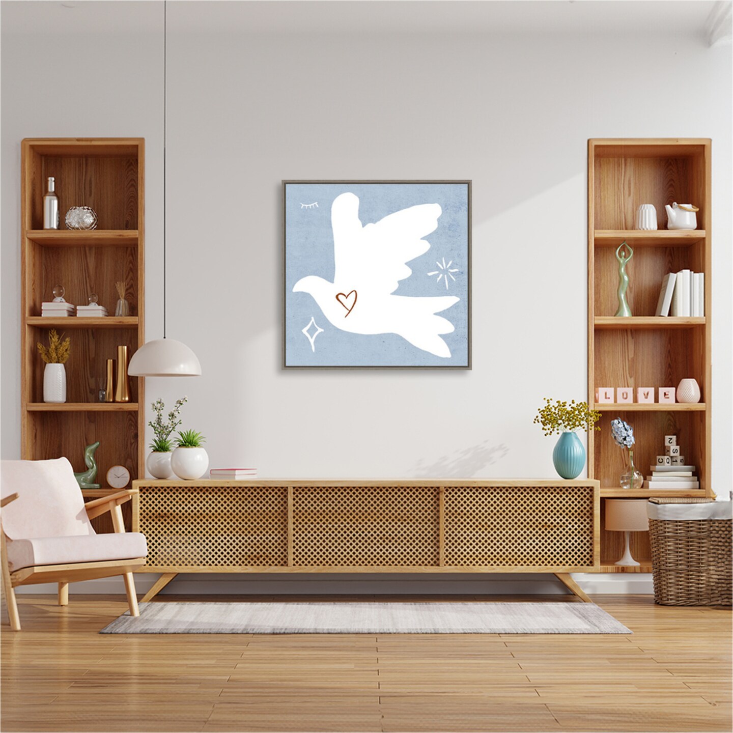 White Dove I by Melissa Wang Framed Canvas Wall Art