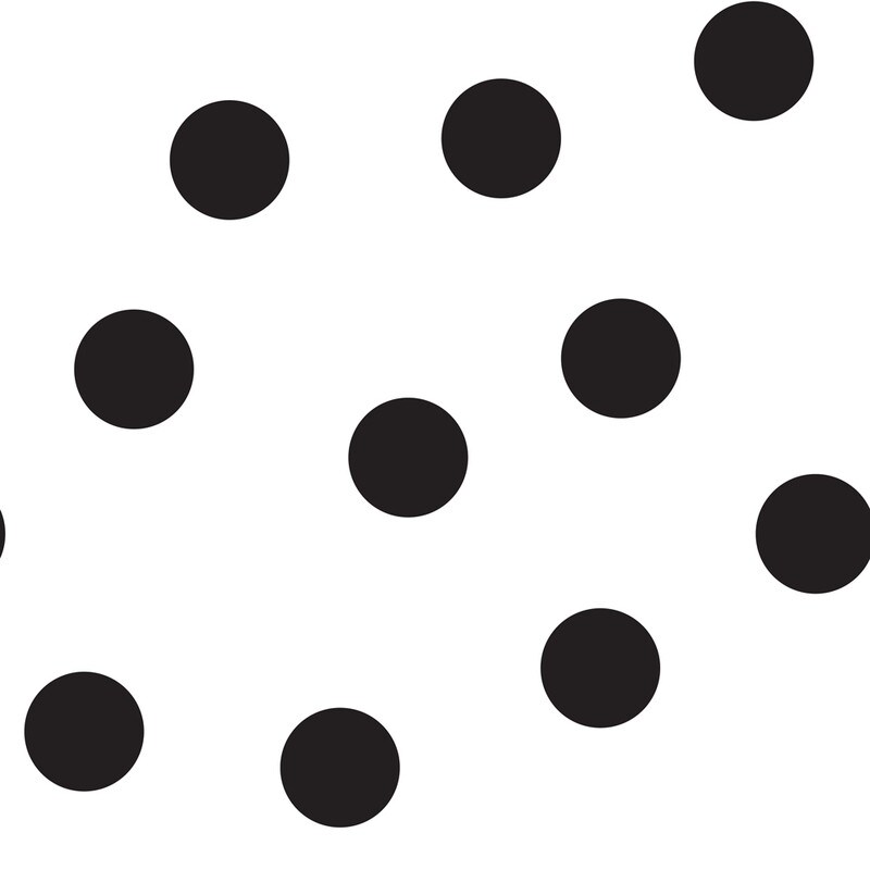Tempaper Dots Peel and Stick Wallpaper Black/White