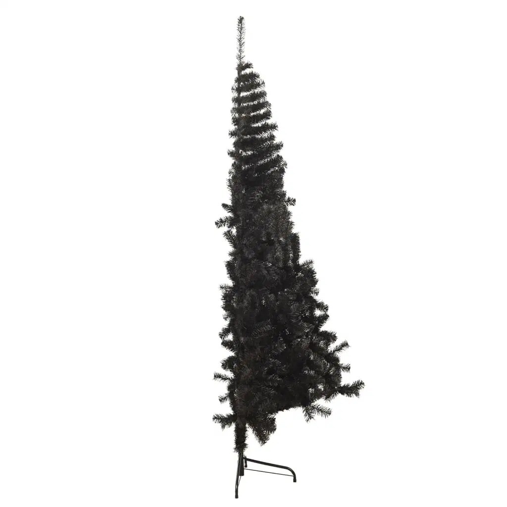 6 ft Black Half Christmas Tree with PVC Stand