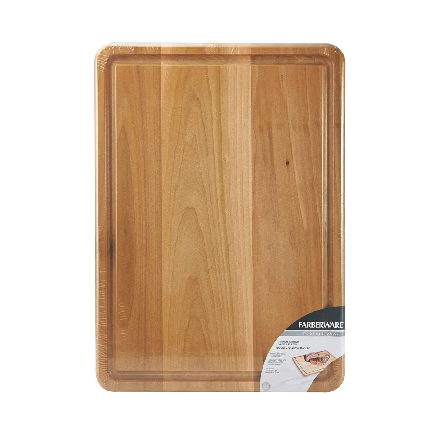 FARBERWARE 15x21 Inches Hardwood Cutting Board