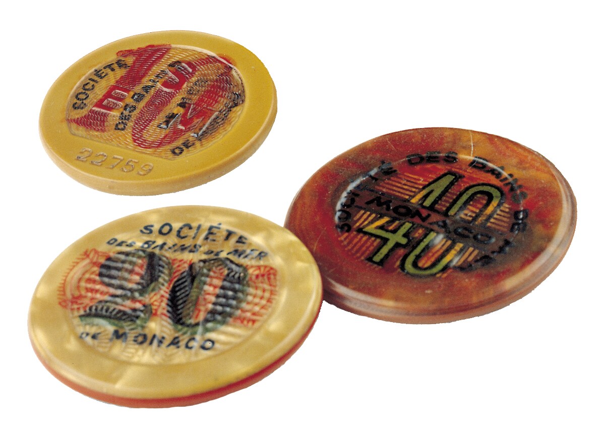 3 Authentic Monte Carlo Gaming Chips from the 1920&#x27;s &#x26; 1940&#x27;s