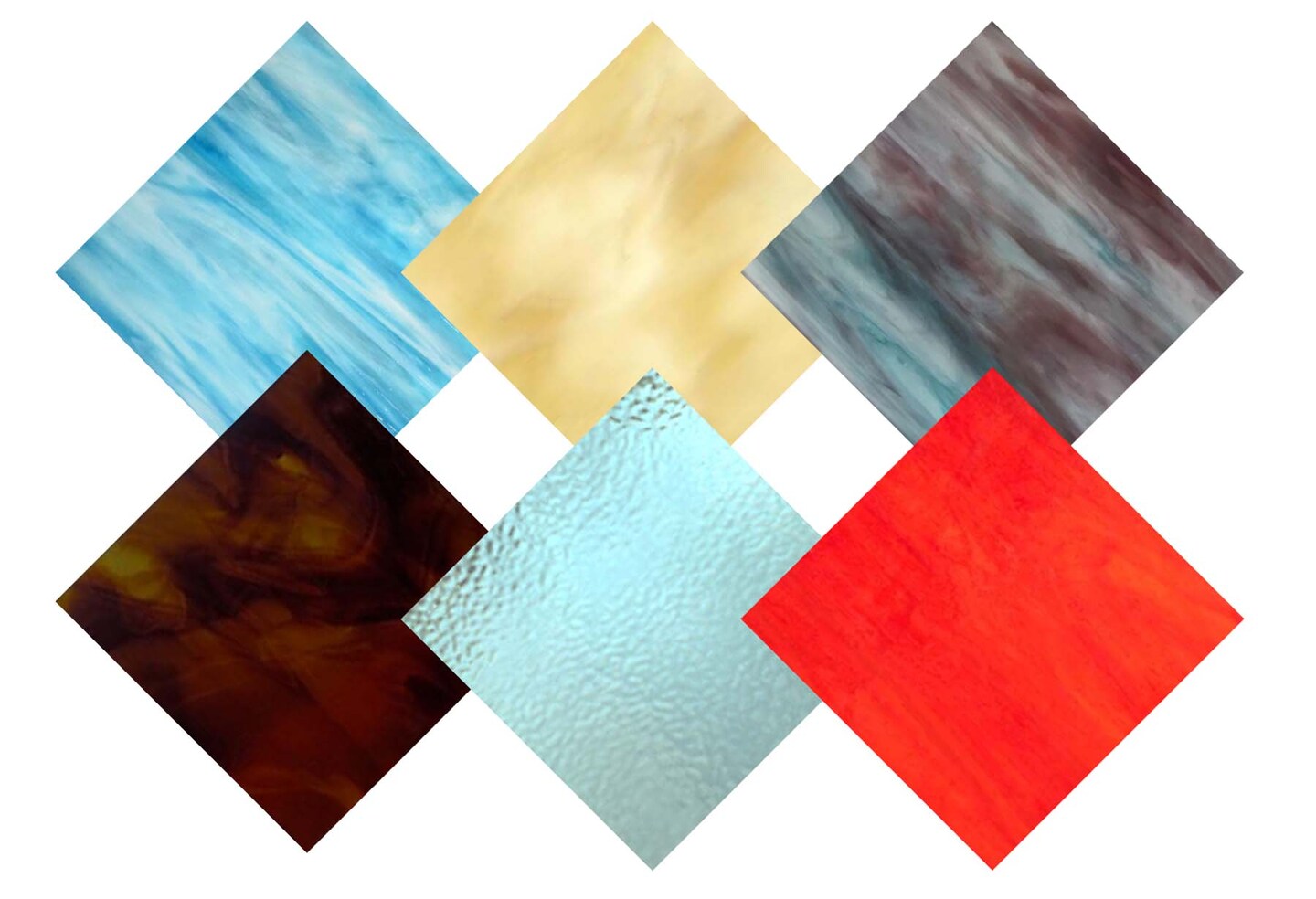Wissmach 6 Sheet Mixed Color Variety Stained Glass and Mosaic Glass