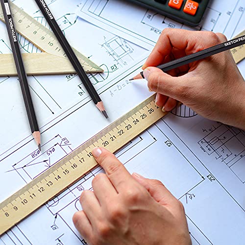 12 Pieces Professional Drawing Sketching Pencil Graphite Pencils(14B - 2H), Ideal for Drawing Art, Sketching, Shading, Artist Pencils for Beginners & Pro Artists