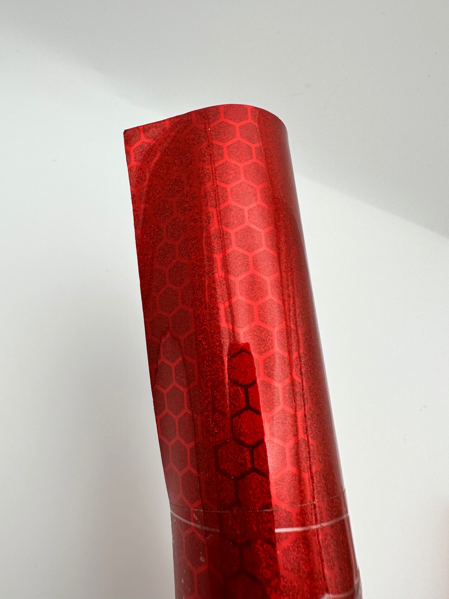 Red Holographic Honeycomb Vinyl