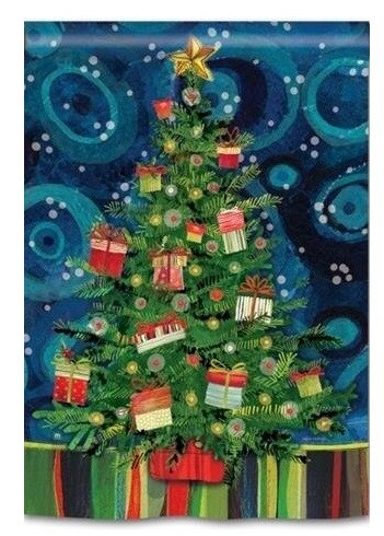 Mod Christmas Tree Flag 2 Sided Decorative