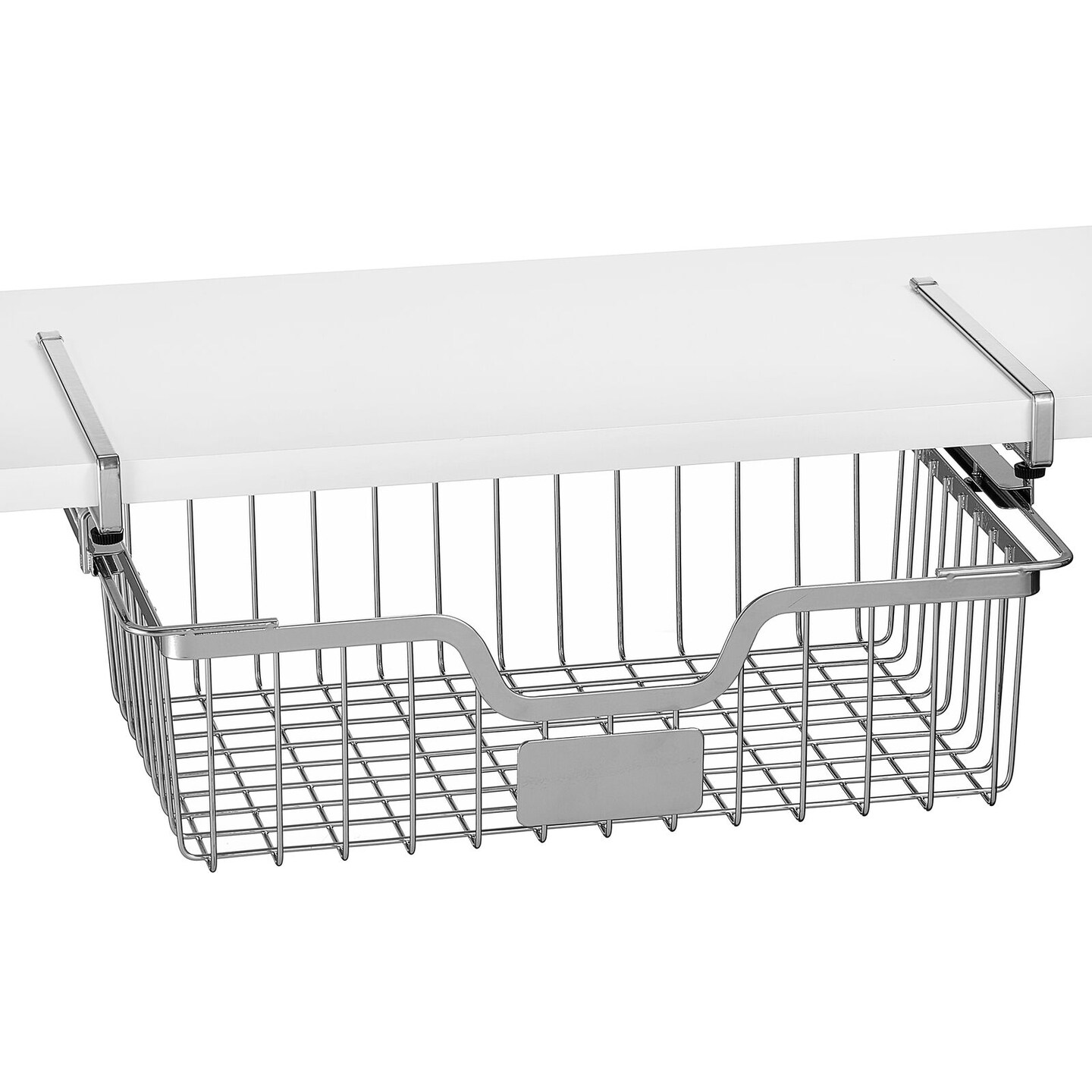 mDesign Steel Wire Undershelf Front Dip Storage Basket w/ Label