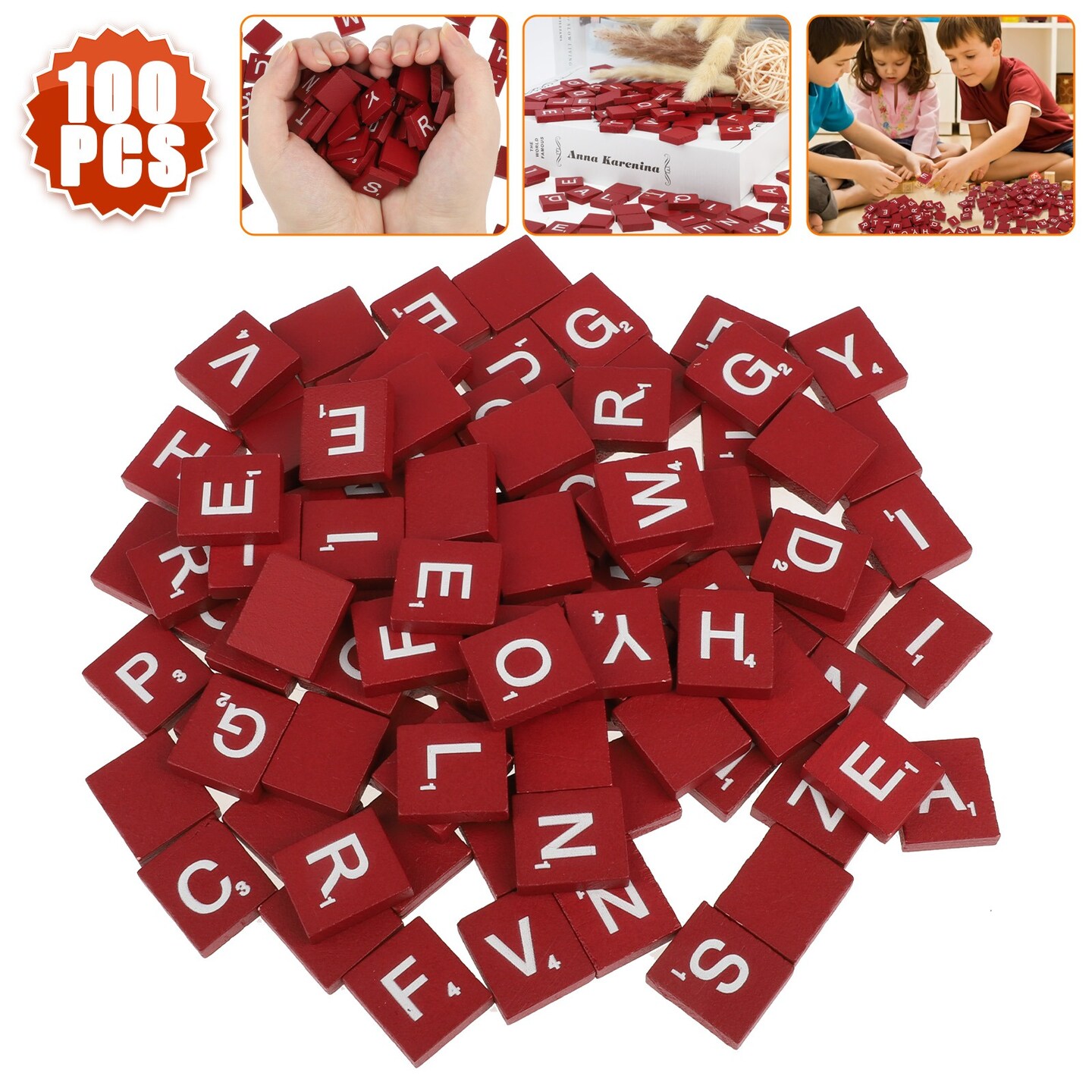 Wooden Scrabble Tiles for Crafts and Game Letter Replacement