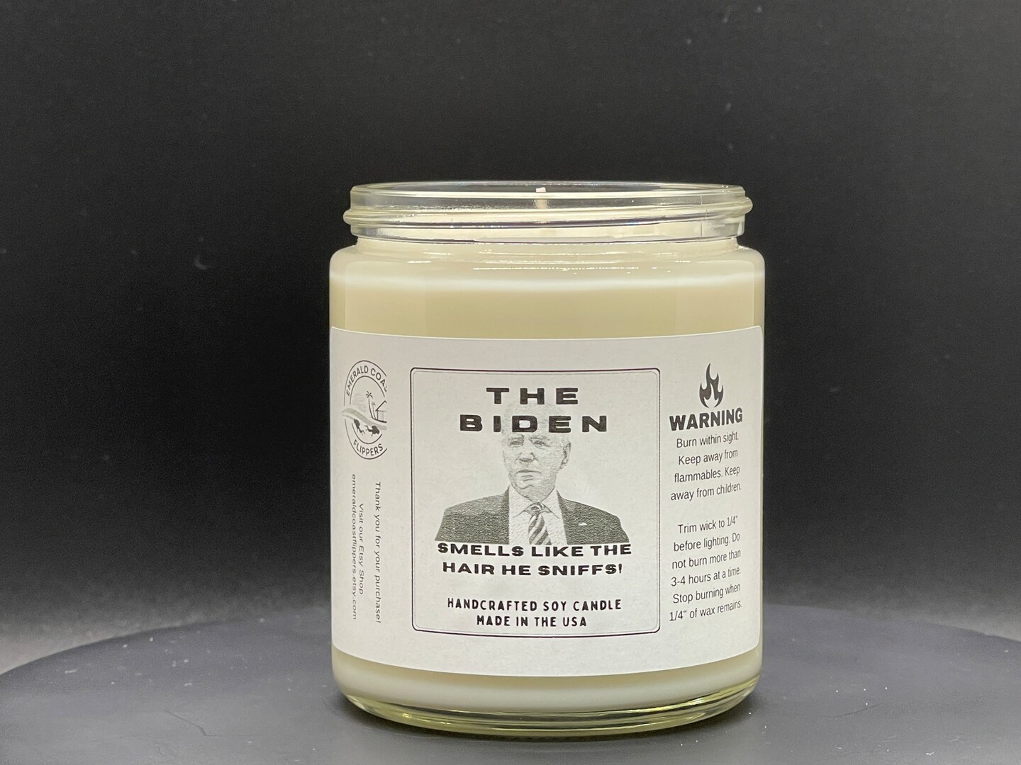 Biden's Flickering Cognitive Ability scented candle, funny candle