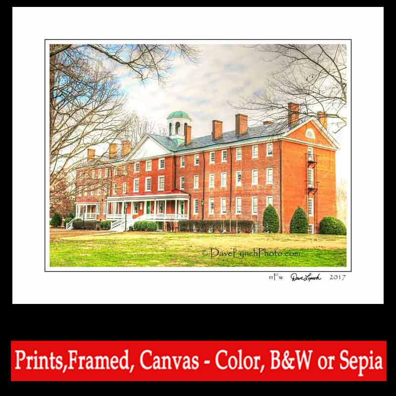 Farmville VA Art Photo HAMPDEN SYDNEY COLLEGE VENABLE HALL Map Skyline Farmville Art Print By