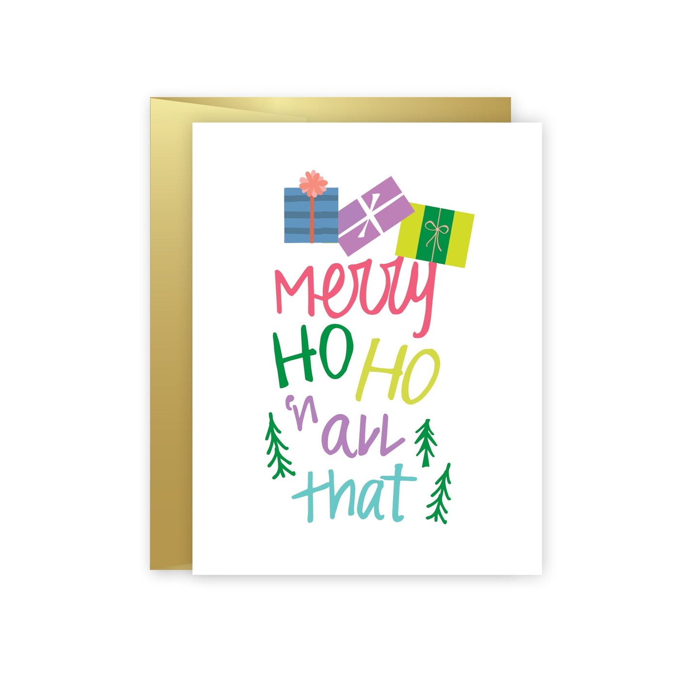 merry ho ho christmas greeting cards (box of 10) | funday goods