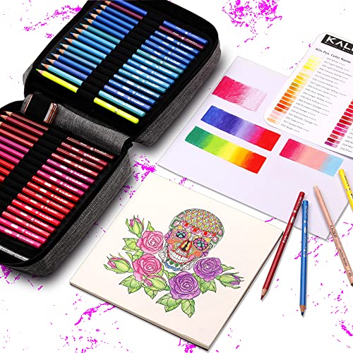 132 Colored Pencils Set,Adult Coloring Book and Sketch Book,Artists Colorless Blender,Zipper Travel Case,Soft Core,Ideal for Drawing Sketching Shading,Art Supplies for Beginners Kids