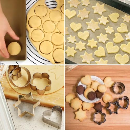 Metal Cookie Cutters Set Star Cookie Cutter Round Biscuit Cutter Heart Small
