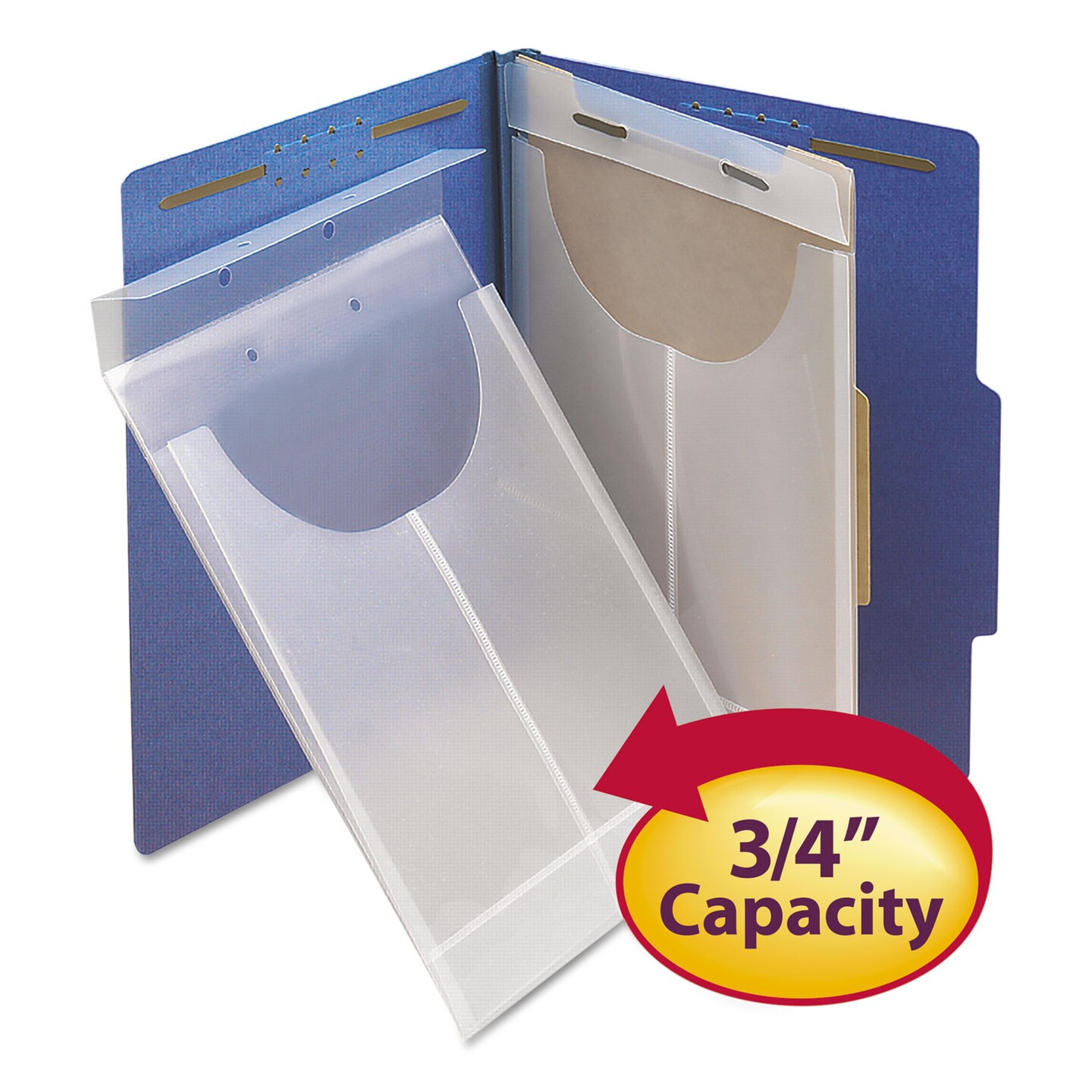 Two-Hole Letter/Legal Poly Expanding Jackets, 2-Hole Punched, Letter/Legal Size, Clear, 24/Box