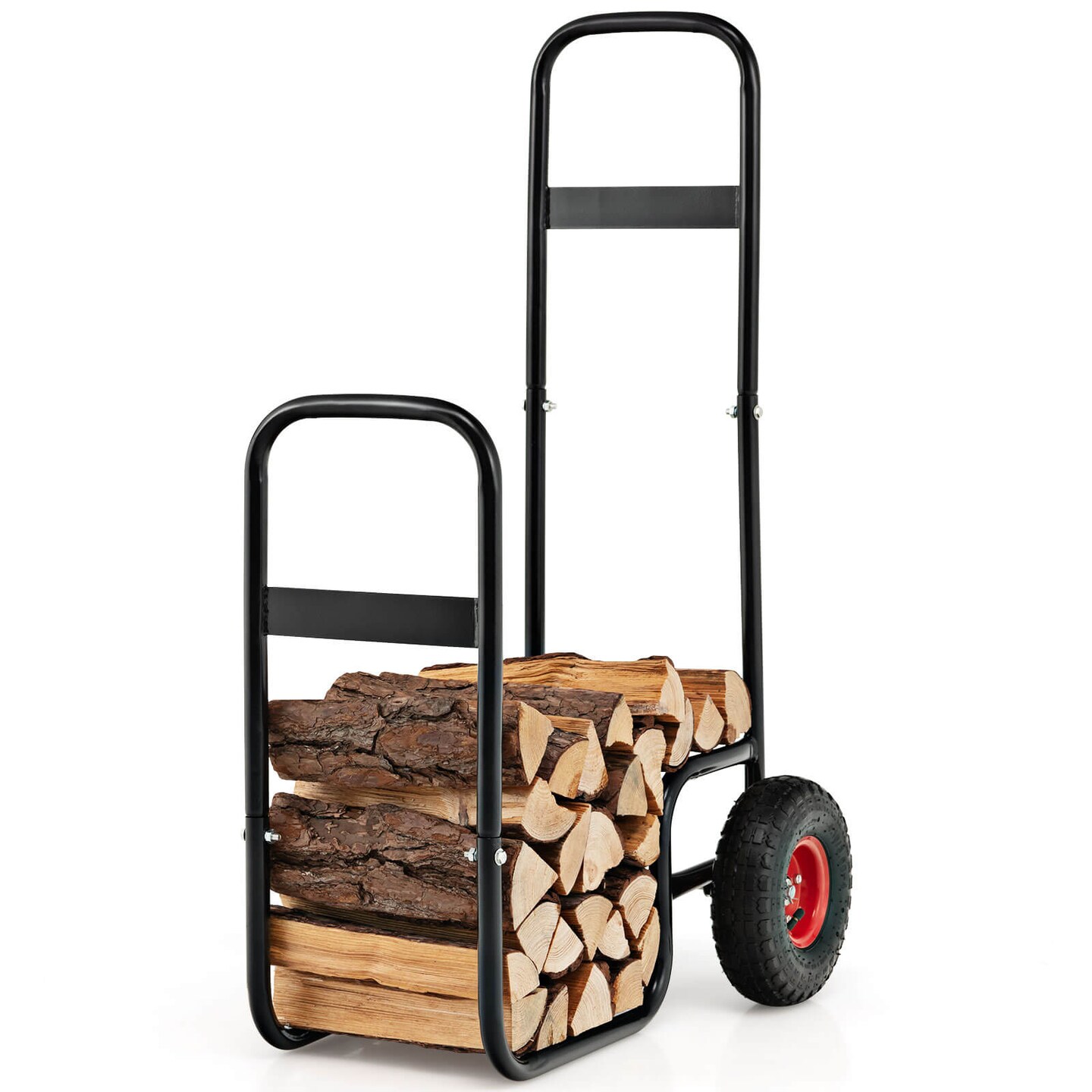 Firewood cart with wheels hot sale