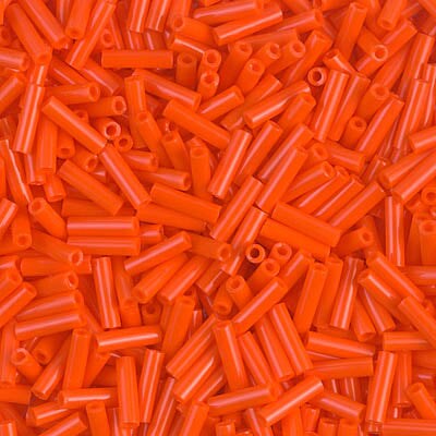 Miyuki 6mm Bugle Beads, Opaque Orange, BGL2-0406, 17 grams