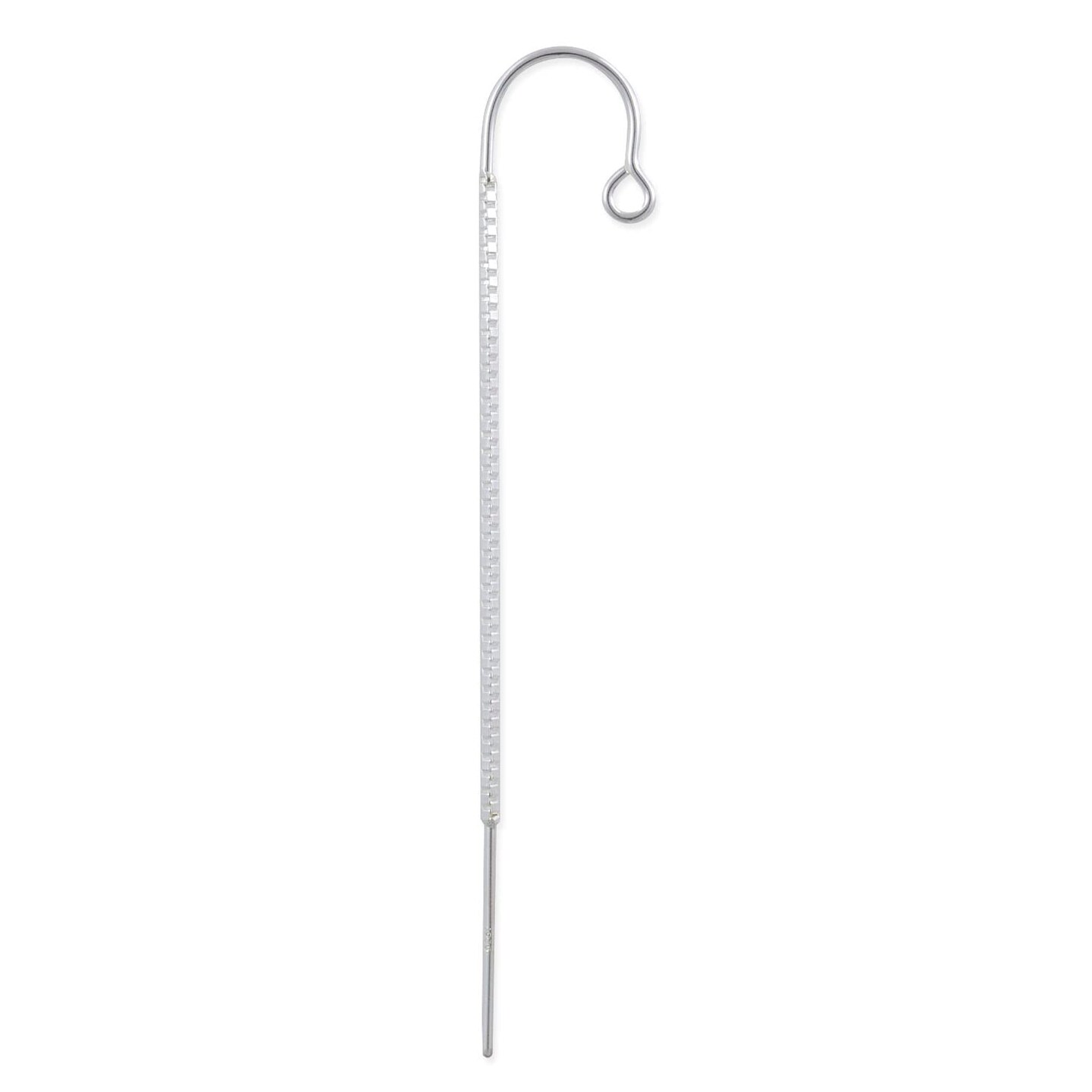 JewelrySupply Sterling Silver Box Chain Earring Threaders with Open Jump Ring (1 Pair of Sterling Silver Earrings)