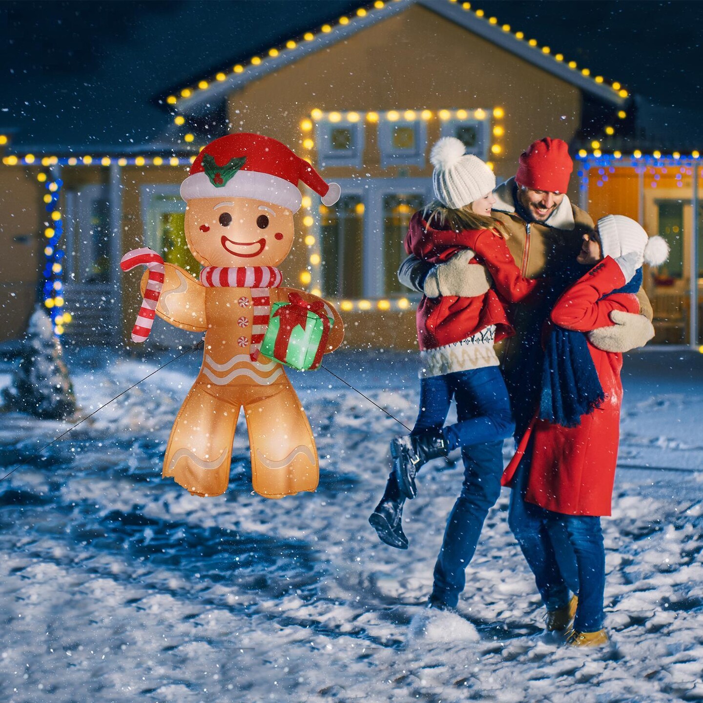 8 ft. Silk Inflatables Gingerbread Man Christmas Decor