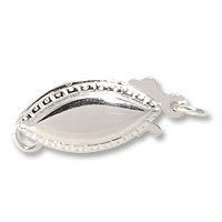 JewelrySupply Smooth Pearl Necklace Clasp in Sterling Silver .925
