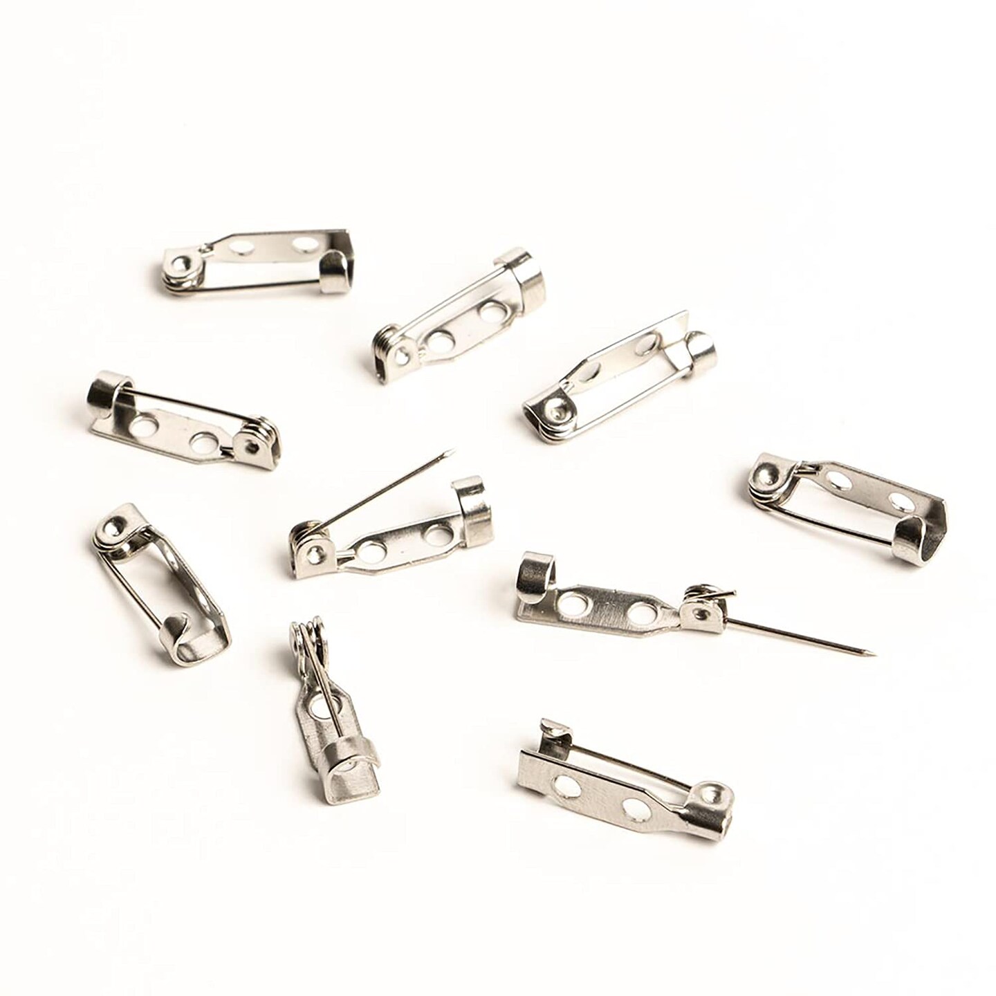 John Bead Stainless Steel Silver Bar Pins