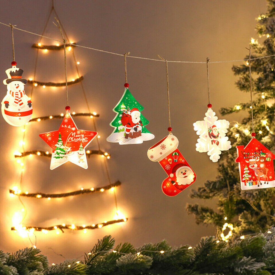 Kitcheniva Luminous Hanging Ornaments Christmas Tree Decorations 6 Pack
