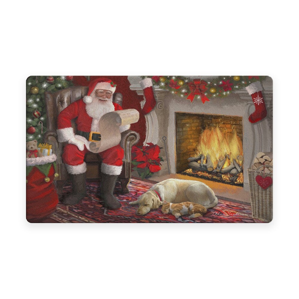 Naughty or Nice Red Holiday Doormat 18x30