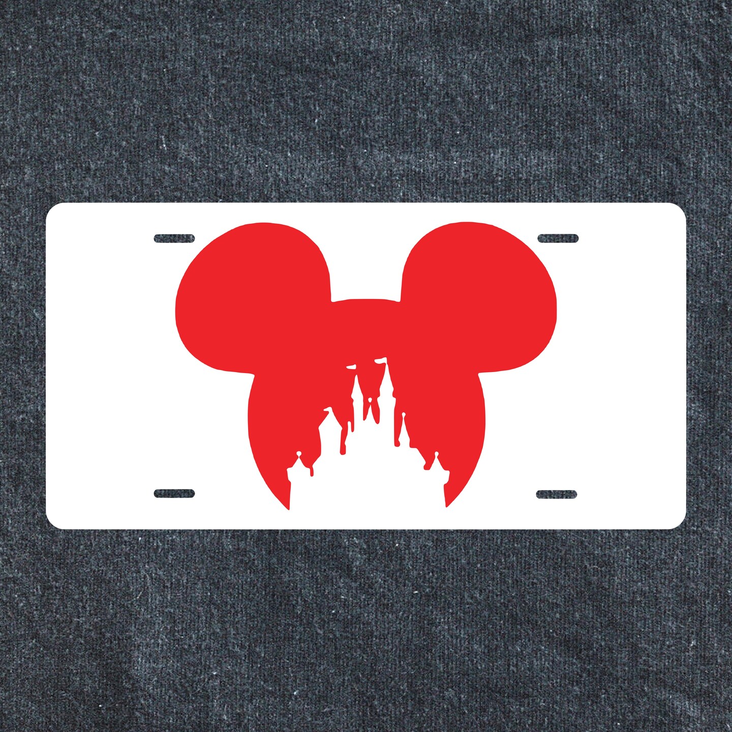 Disney Castle Silhouette in Mickey Ears Vanity License Plate | Decorative Auto Tag | Wall Decor | Sign | Room Art | Man Cave | She Shed | product 4