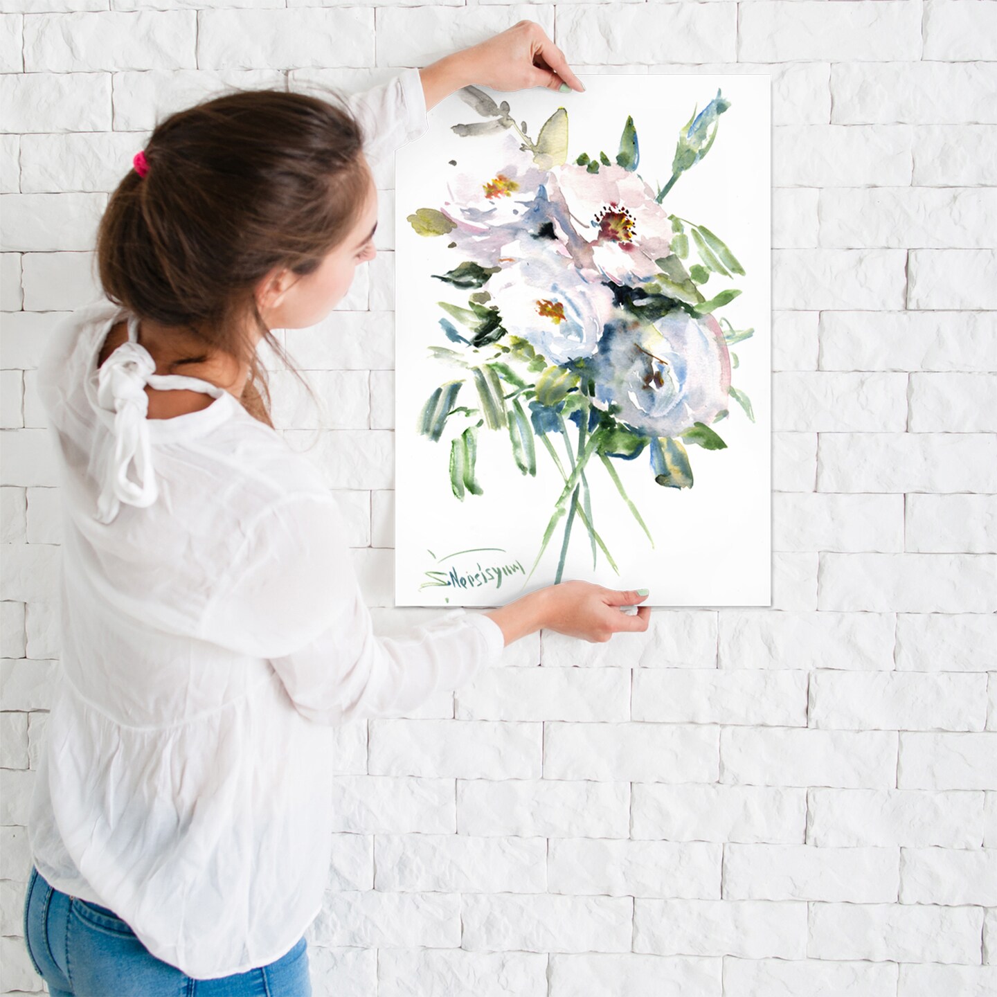 White Roses by Suren Nersisyan  Poster - Americanflat