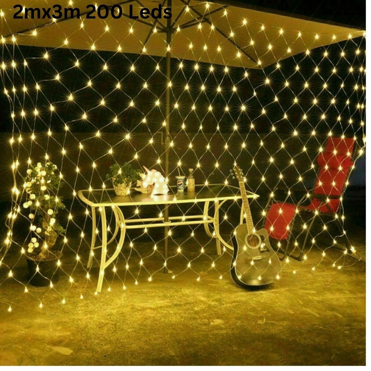 2x3 meter. Flexible Net Mesh Lights Curtain for Christmas D&#xE9;cor