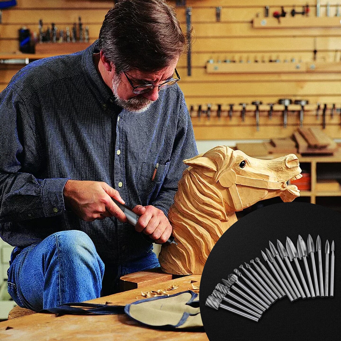 Kitcheniva Wood Carving Engraving Drill Bits For Dremel Rotary Tool 20 Pcs