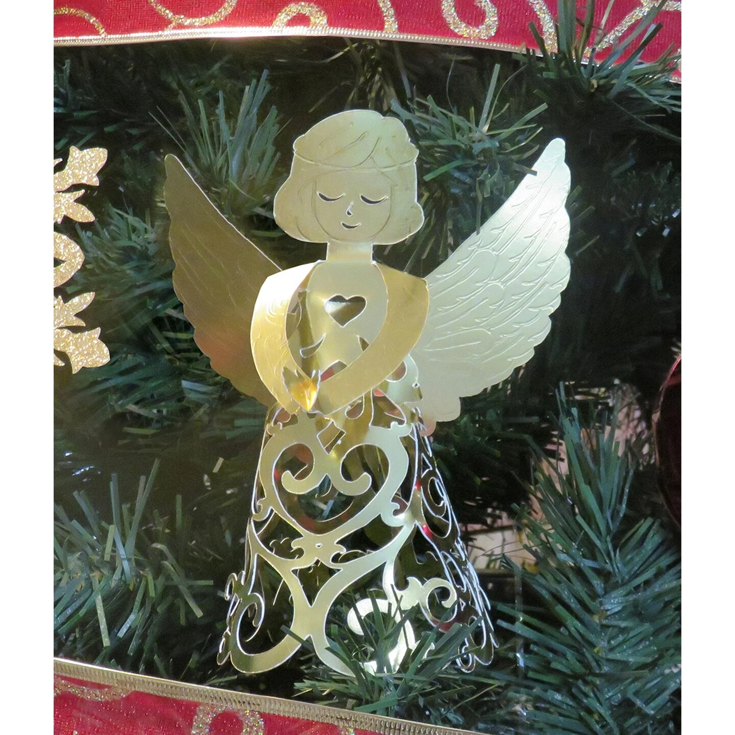 Pop-up Gold Angels Christmas Tree Ornaments (6 ct.) 6.5 Inches Tall