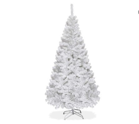 Nightcore Artificial, Xmas Pine Easy Assembly, Christmas Tree with Solid Metal Legs, White (5 FT)