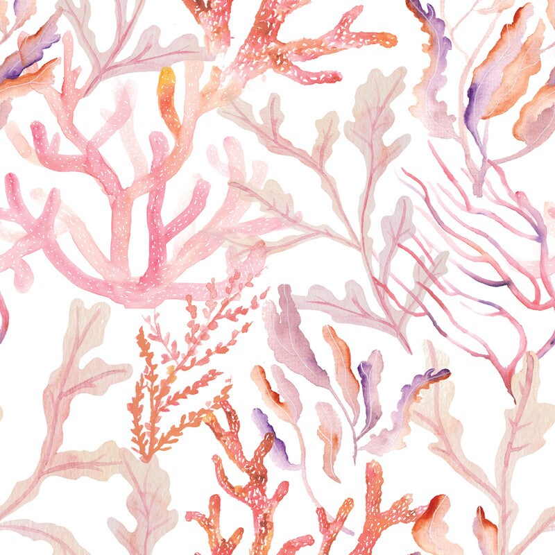 Tempaper Coral Reef Peel and Stick Wallpaper Rose Quartz