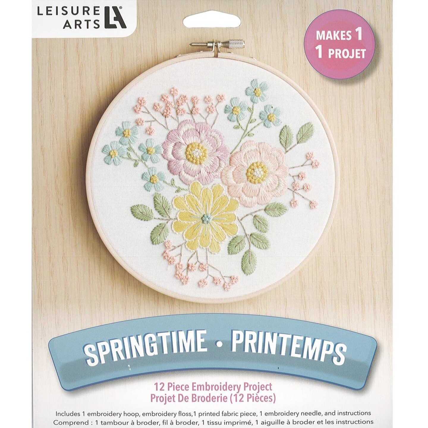 Leisure Arts Embroidery Kit 6&#x22; Springtime - embroidery kit for beginners - embroidery kit for adults - cross stitch kits - cross stitch kits for beginners - embroidery patterns