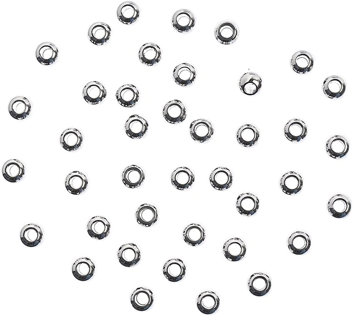 John Bead Stainless Steel Silver Round Spacer Beads