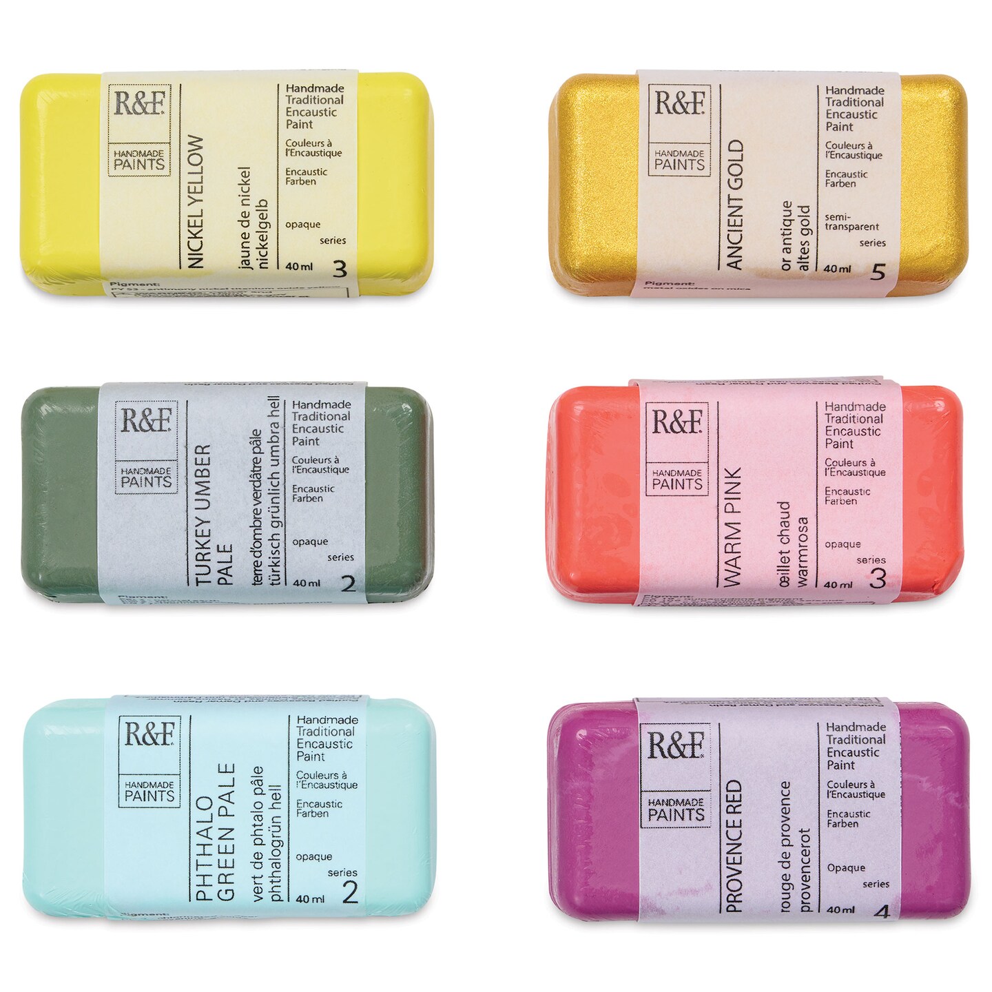 R&#x26;F Encaustic Paint - Limited Edition Holiday Colors, Set of 6